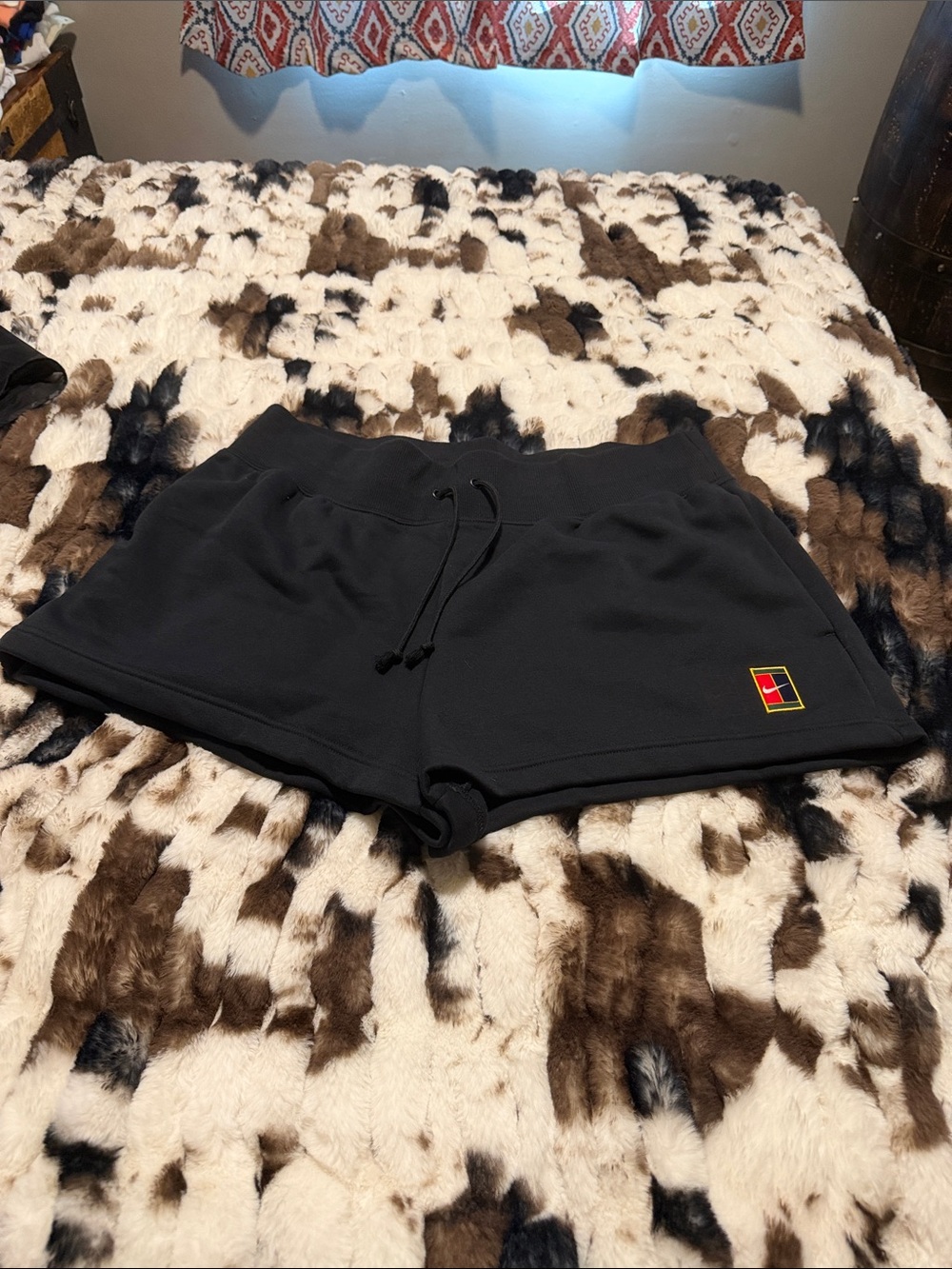 Nike Black Athletic Drawstring Women's Shorts with Small Logo Patch